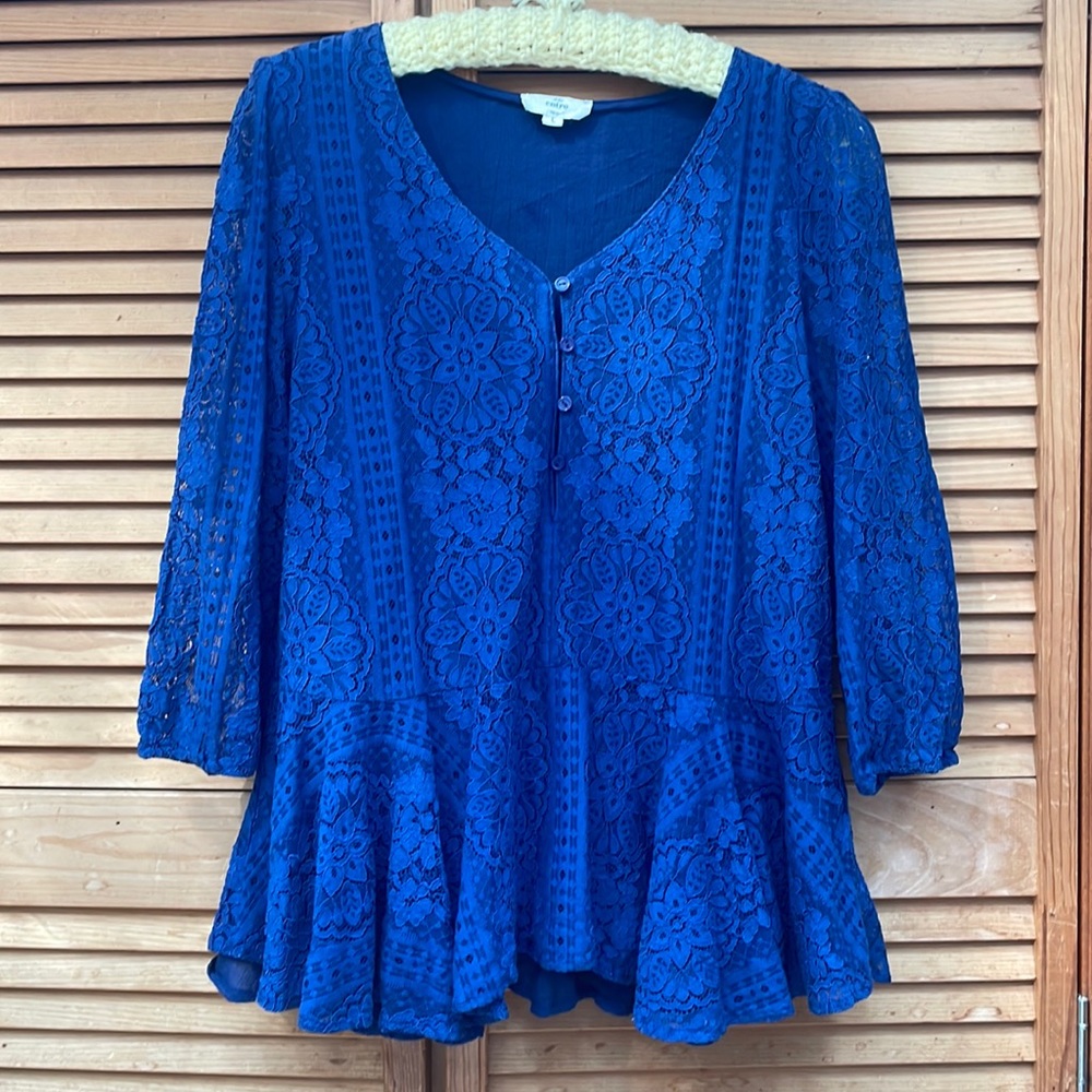 Entro Royal Blue Lace Blouse